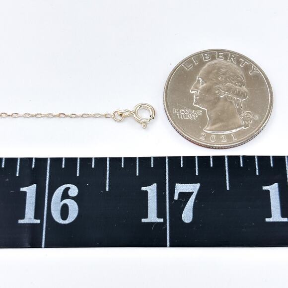 Vintage Sterling Silver 925 Cubic Zirconia Pave Heart Pendant Necklace 16"-17" - Picture 4 of 6